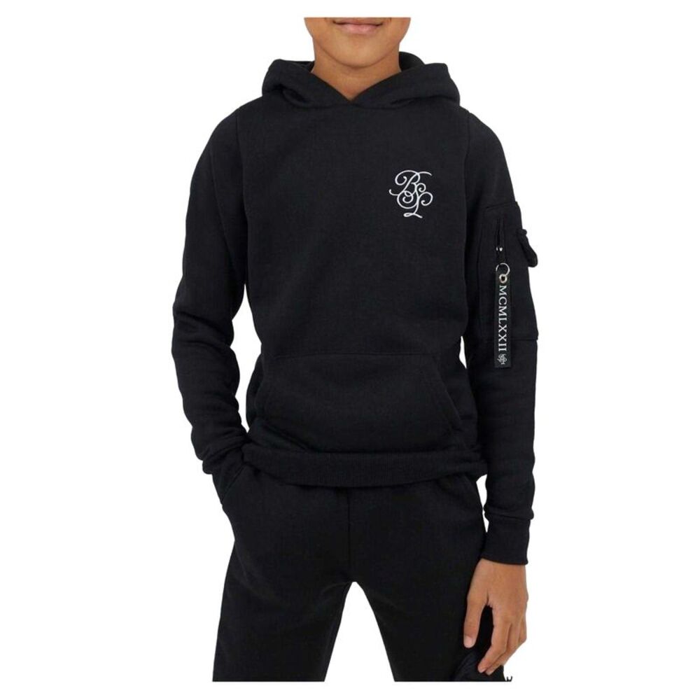 Brave Soul Boys Drawstring Hoodie / Black/White
